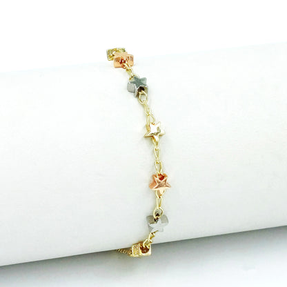 Pulsera graduable estrellas 3 oros