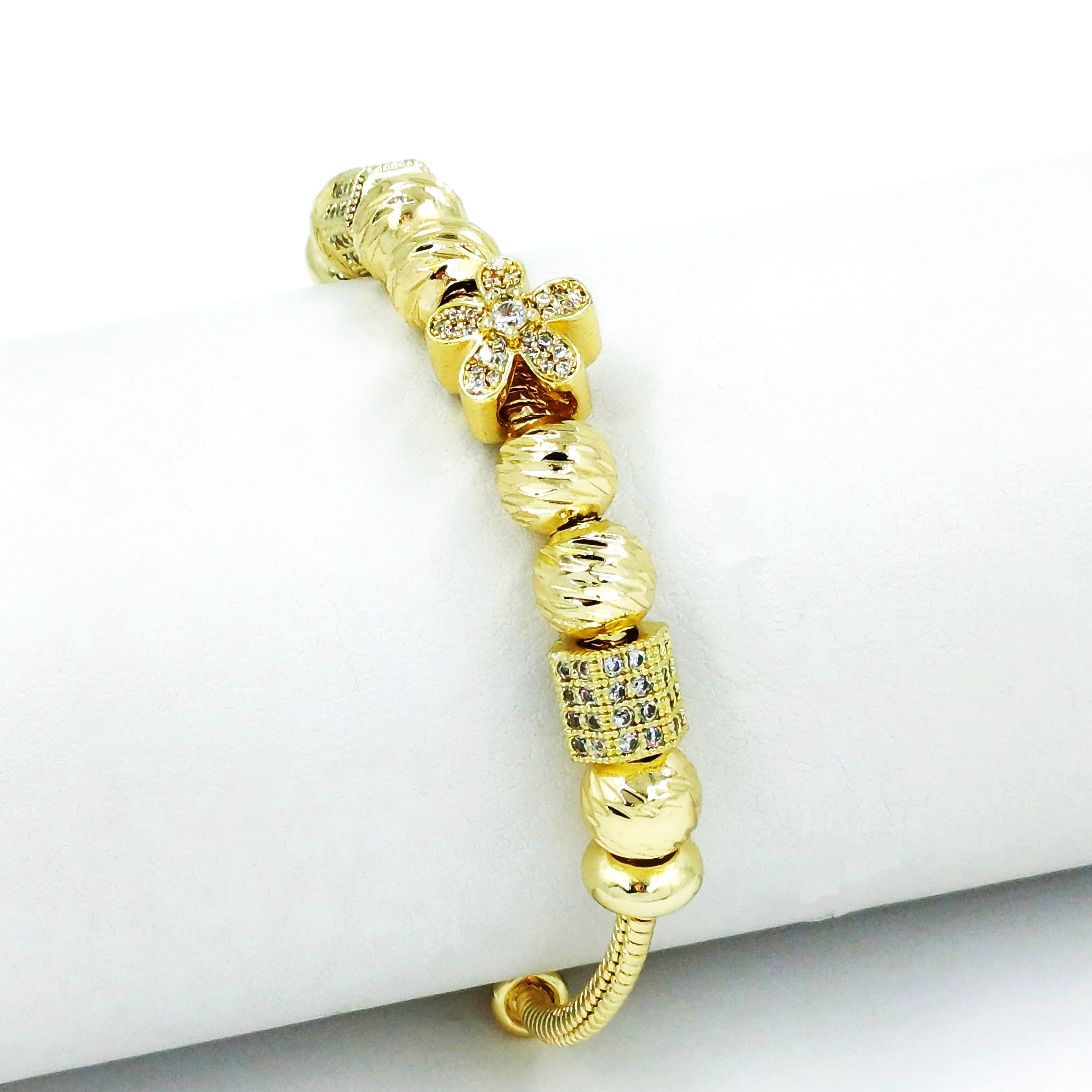 Pulsera flor-barril microzircón