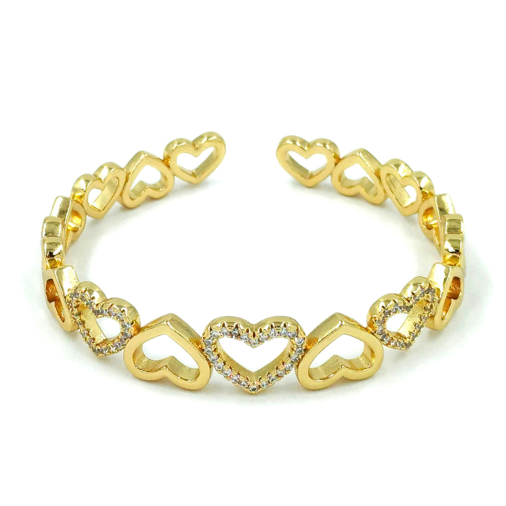 Pulsera aro cilueta corazónes