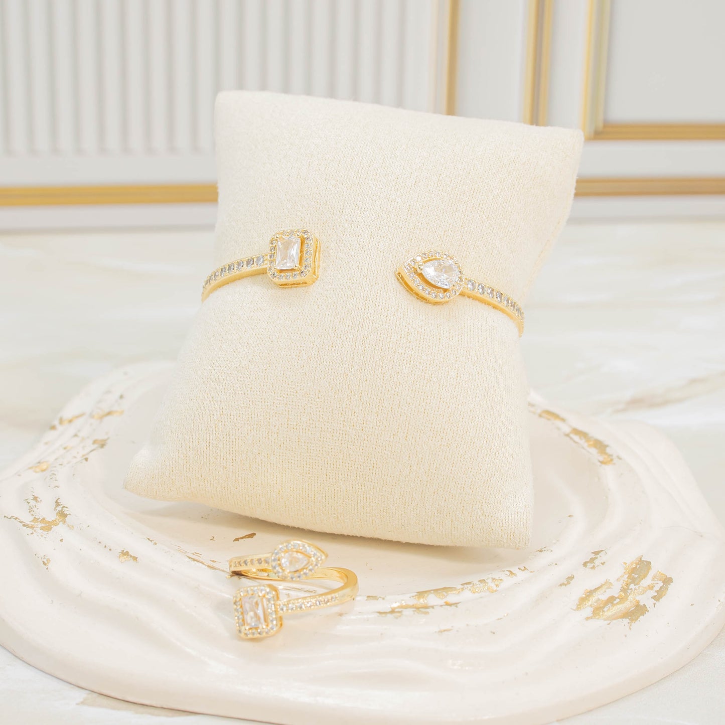 Pulsera + anillo set diamante