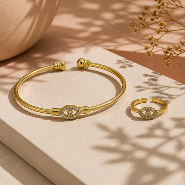 Pulsera + anillo niña ojo