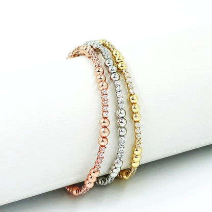 Pulsera trío zircon 3 oros