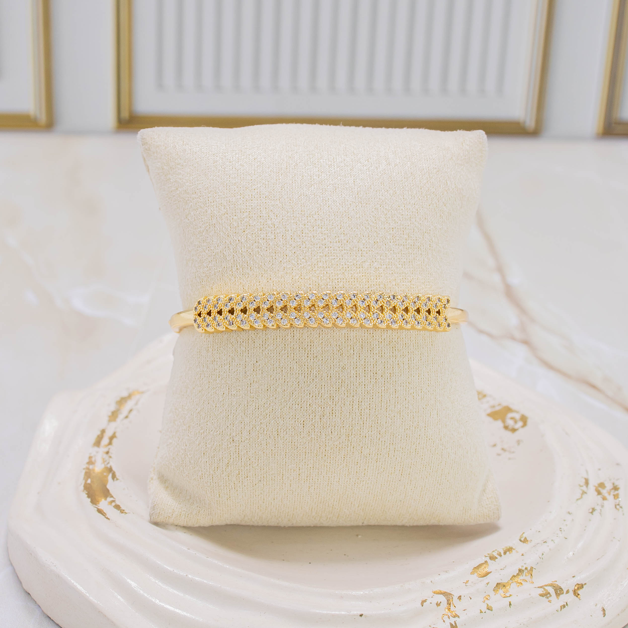 Pulsera aro espiga micro zircón