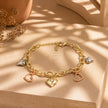 Pulsera corazones 3 oros