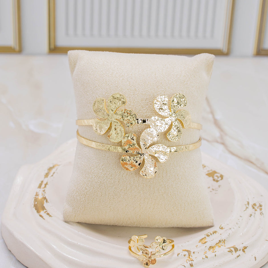 Pulsera aro + pulsera flores
