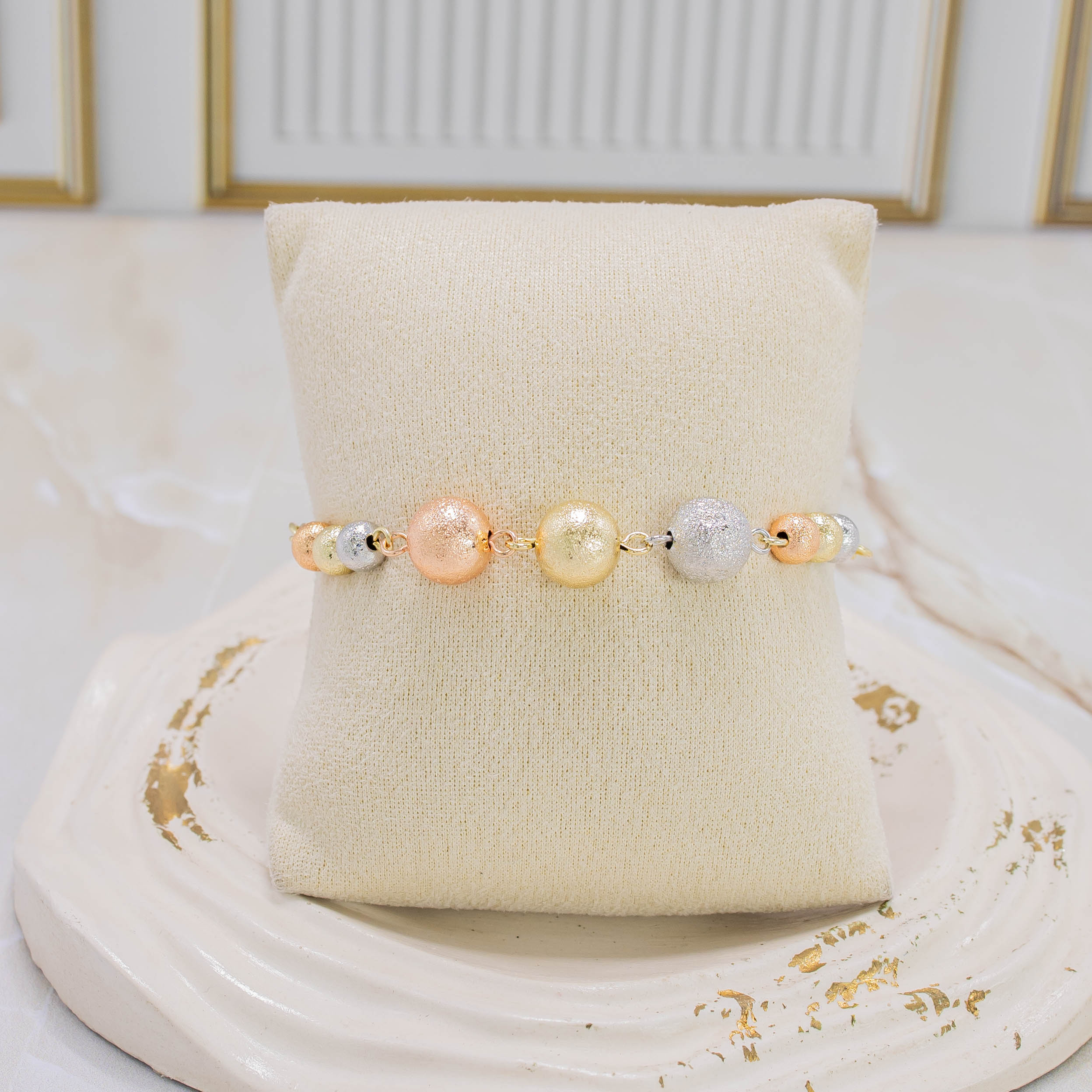 Pulsera balín fusco 3 oros