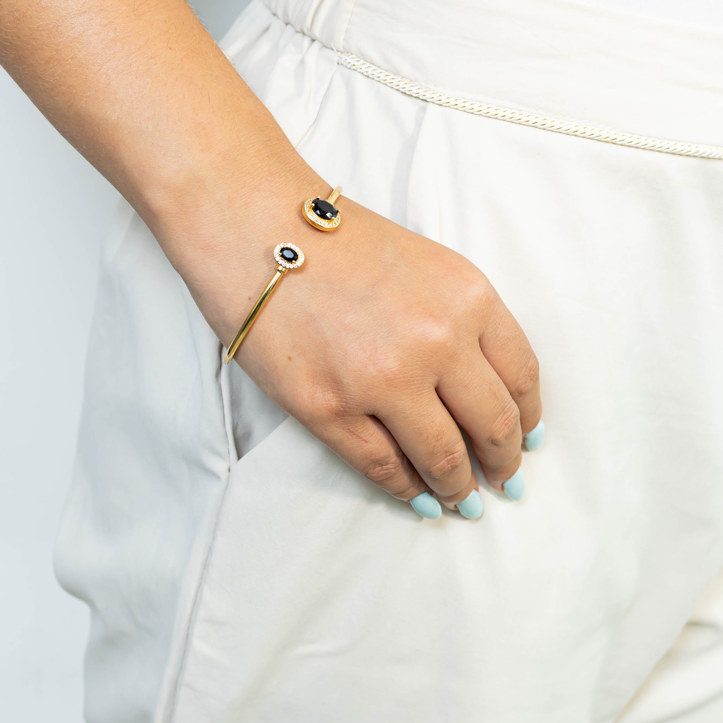 Pulsera aro zircón negro