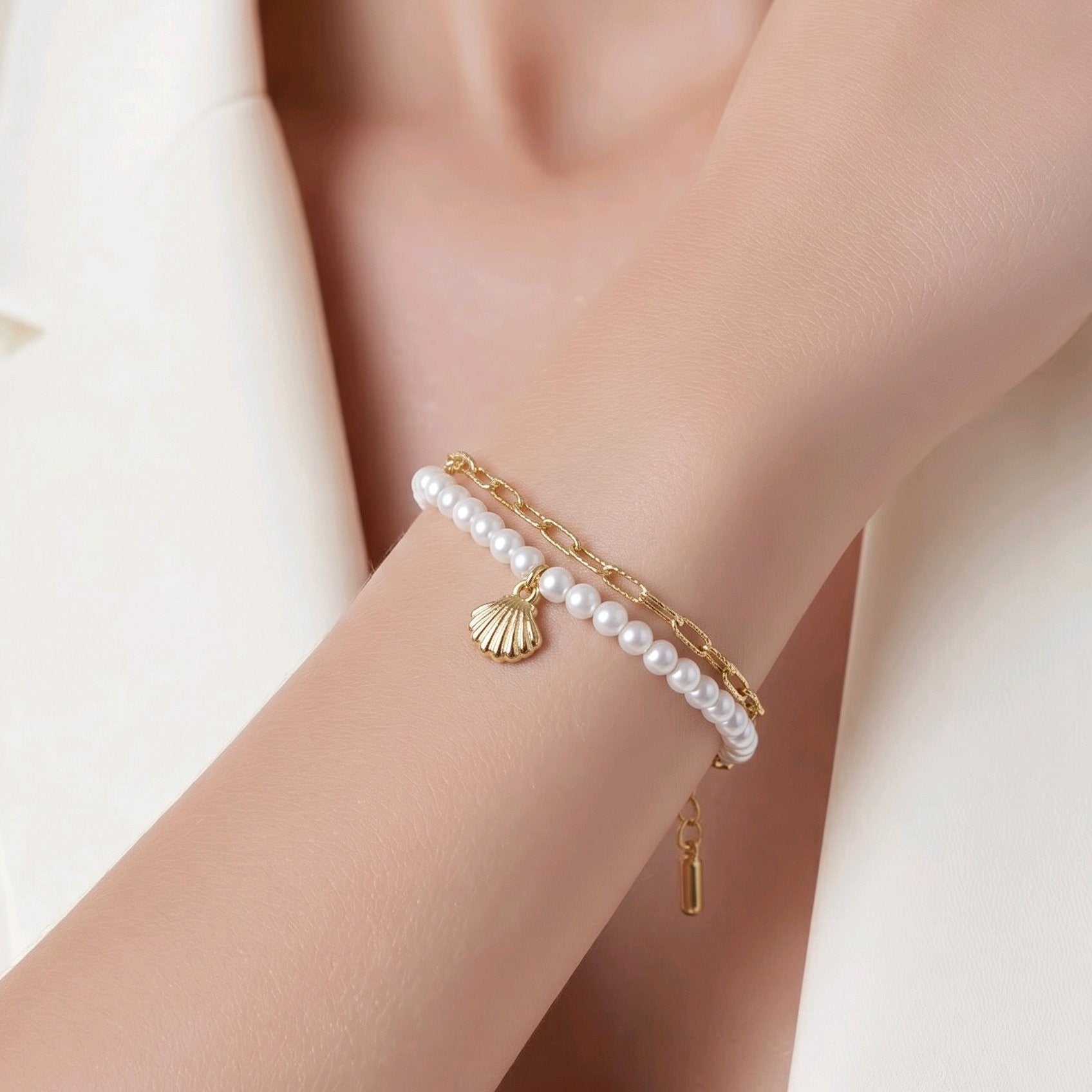 Pulsera perlas concha