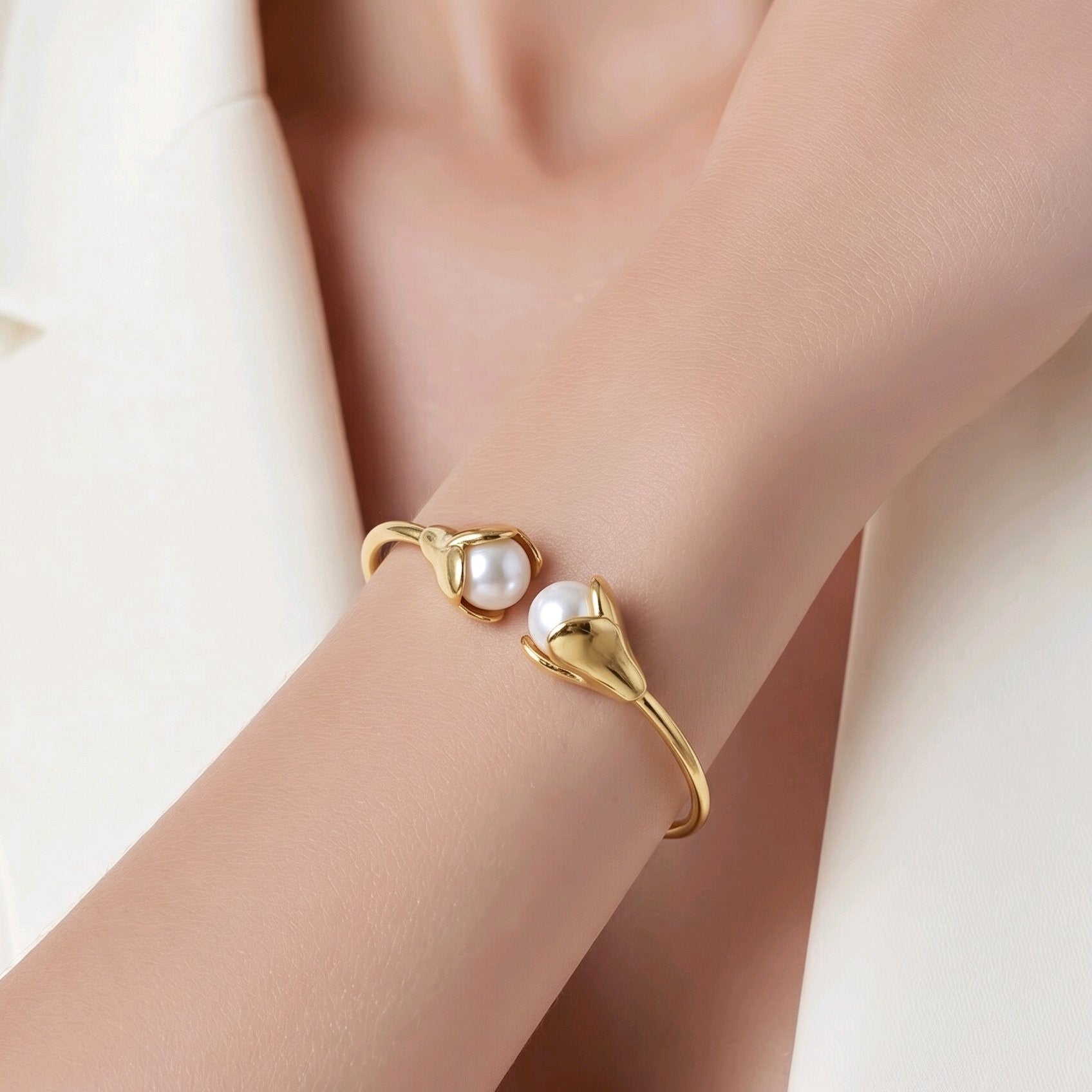 Pulsera aro cartucho perlas