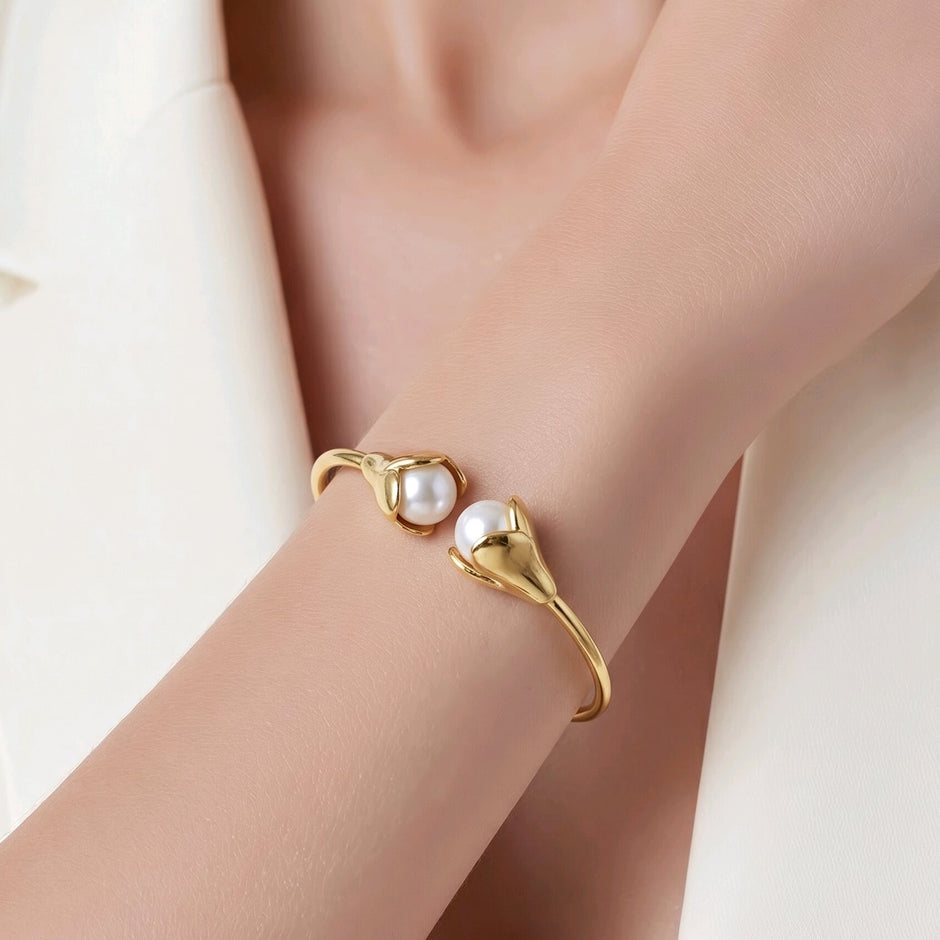 Pulsera aro cartucho perlas
