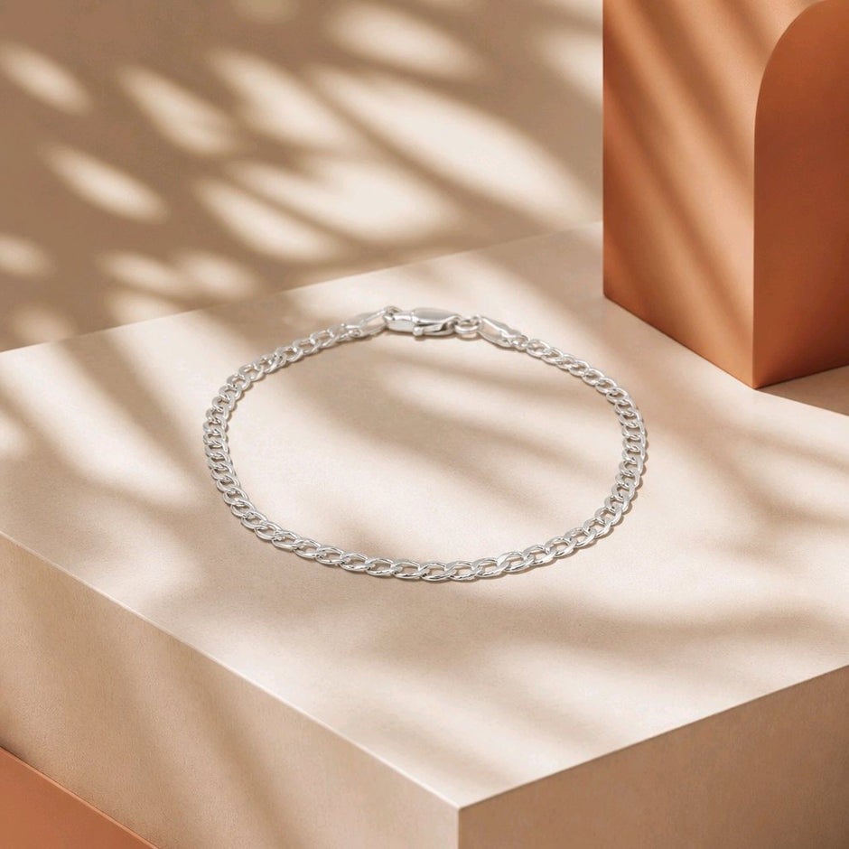 Pulsera cubana baño de plata