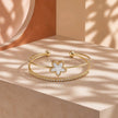 Pulsera doble flor blanca