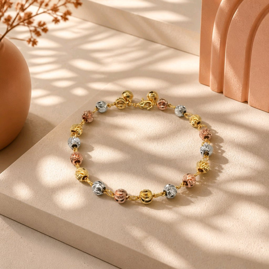 Pulsera diamantada 3 oros
