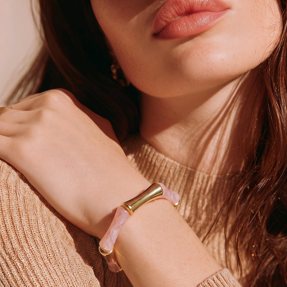 Pulsera resina rosa