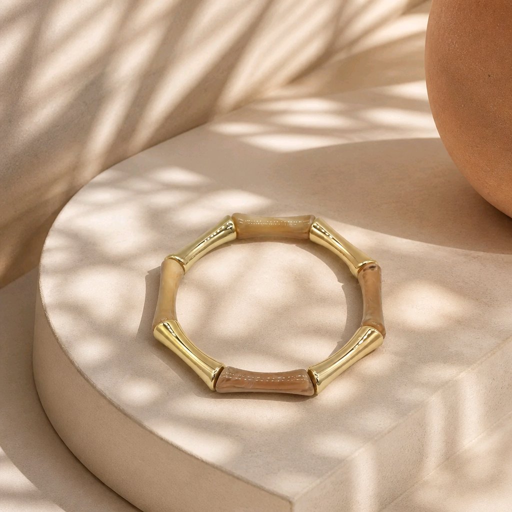 Pulsera resina beige