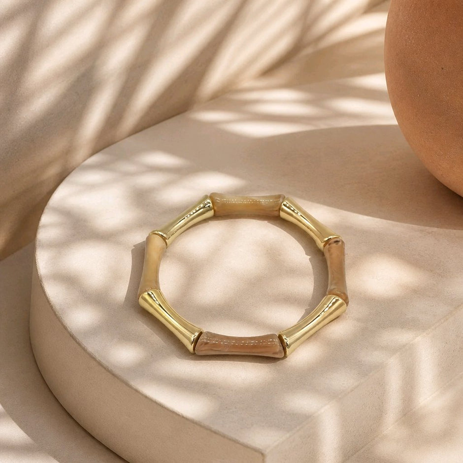 Pulsera resina beige