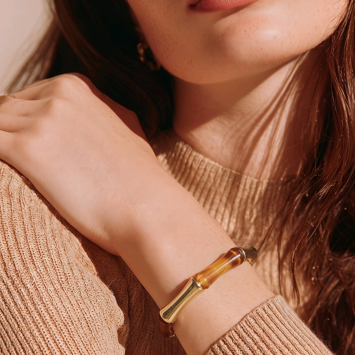 Pulsera resina café