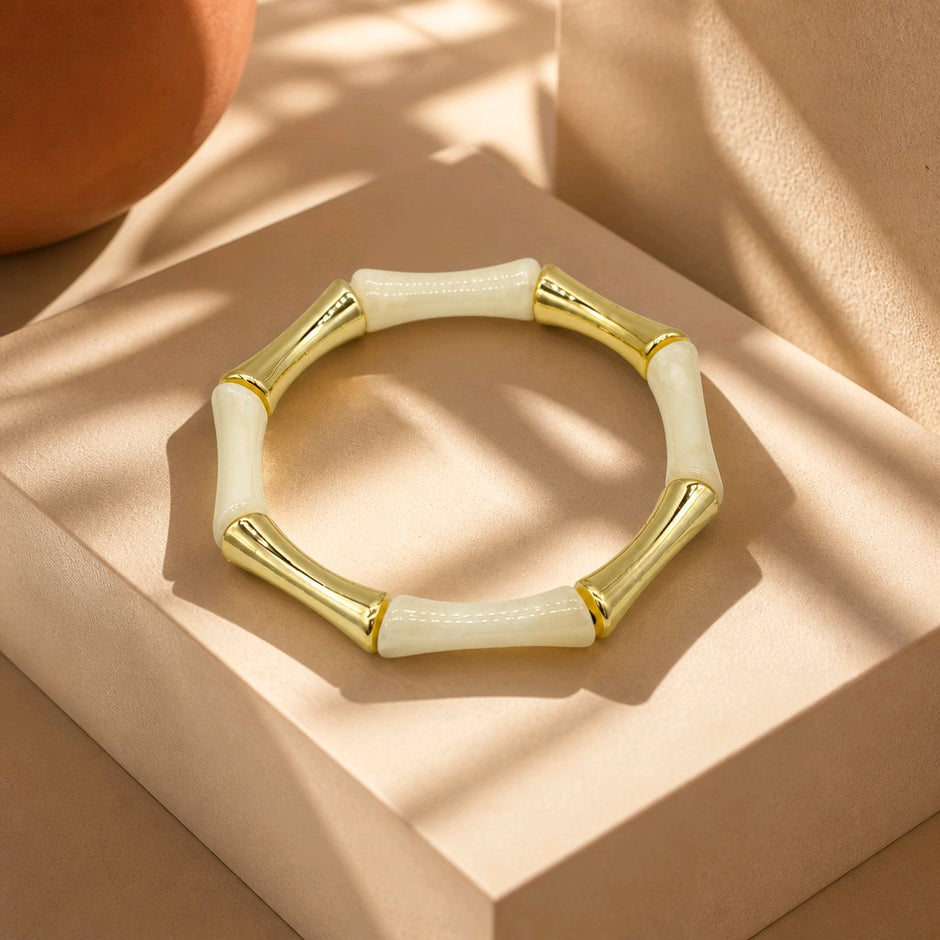 Pulsera resina beige