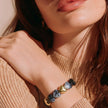 Pulsera resina corazones negro