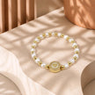 Pulsera perla dije nacar corazón