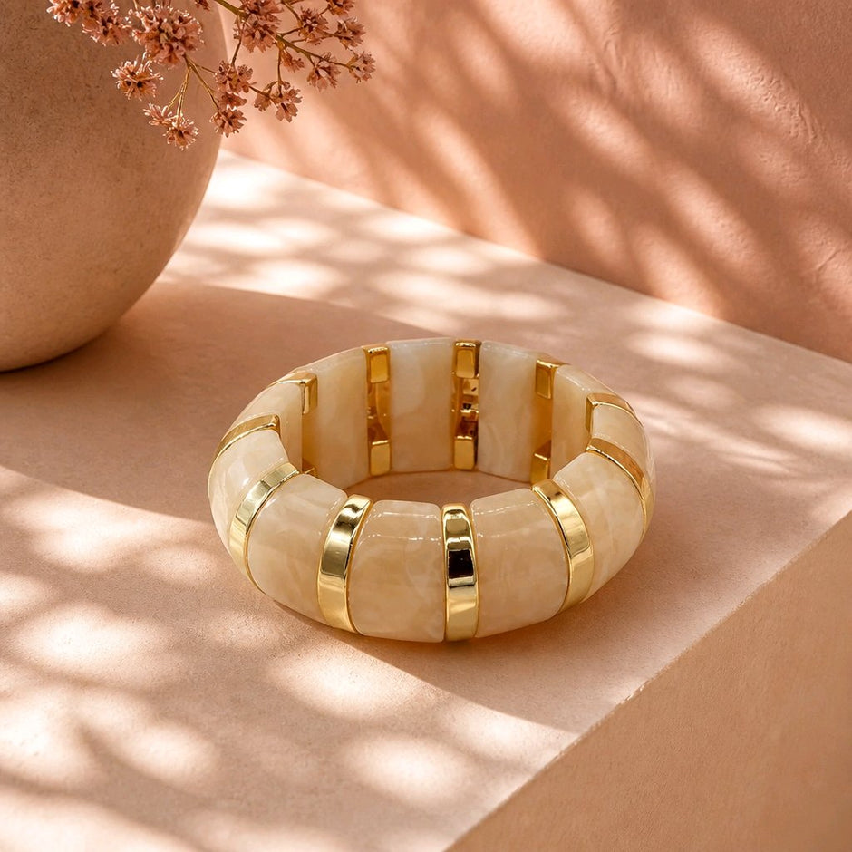 Pulsera resina beige