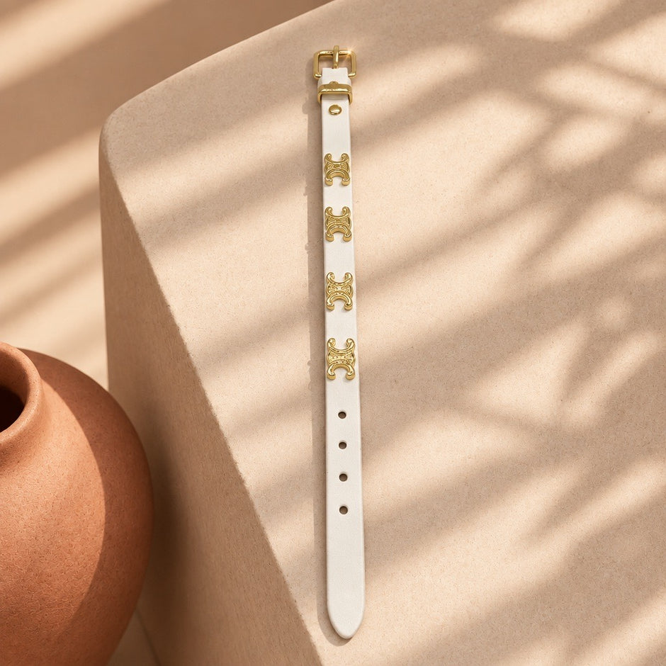 Pulsera celine cuero balnca
