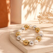 Pulsera 2 oros perla