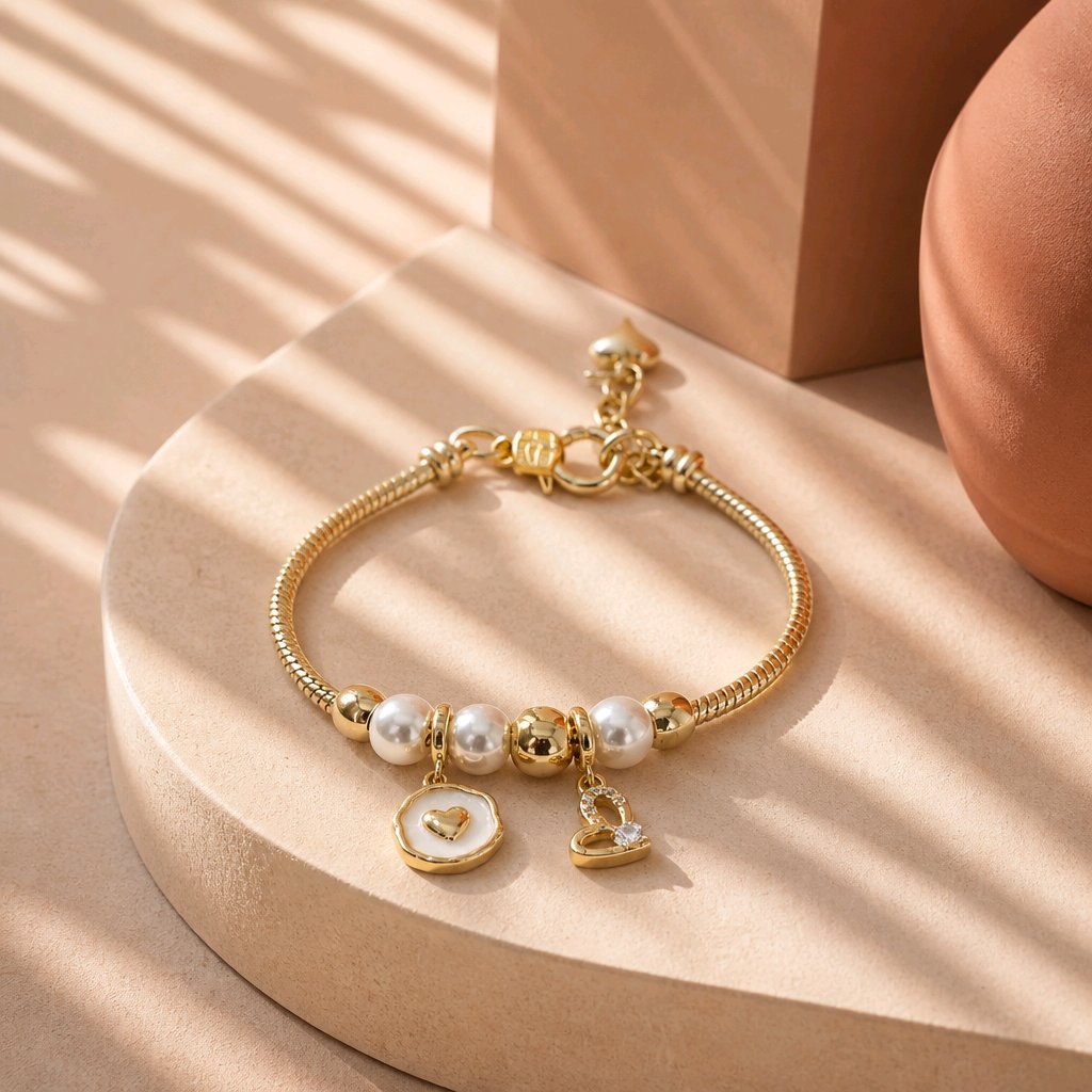 Pulsera tipo pandora corazón