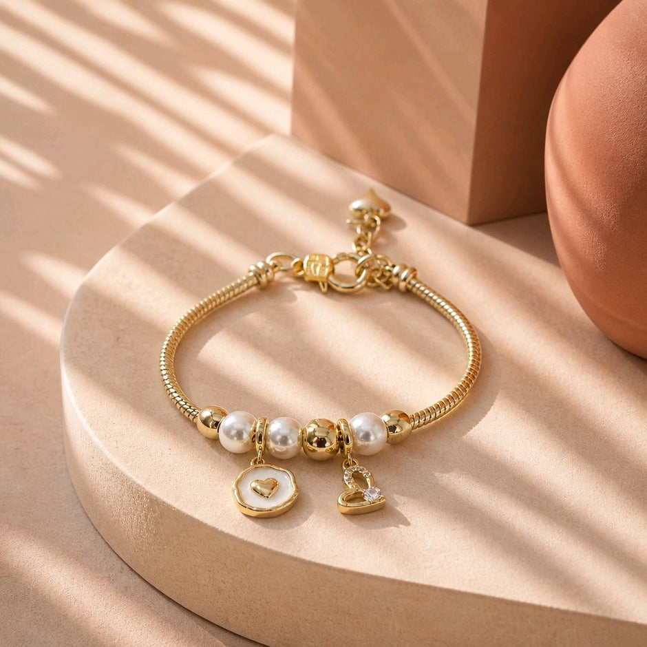 Pulsera tipo pandora corazón