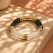 Pulsera resina black and white
