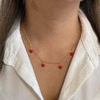 Collar rodio dijes fresas