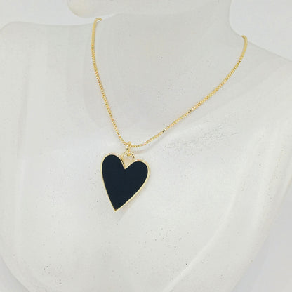 Collar rodio corazon nacar