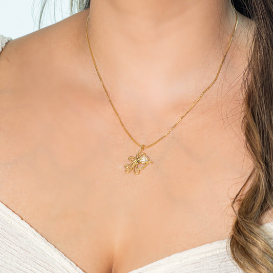 Collar rodio pulpo