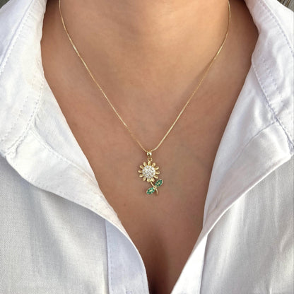 Collar rodio girasol