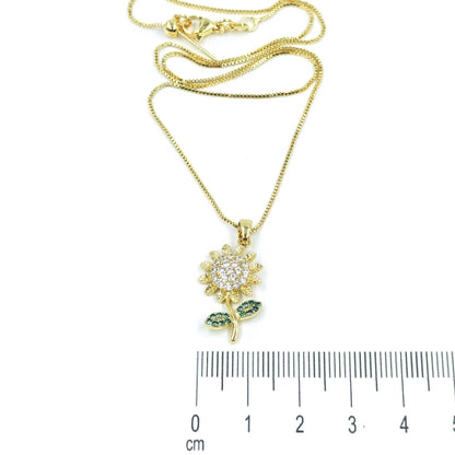 Collar rodio girasol