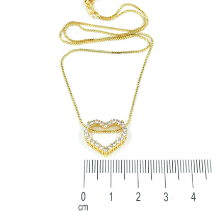 Collar rodio corazón