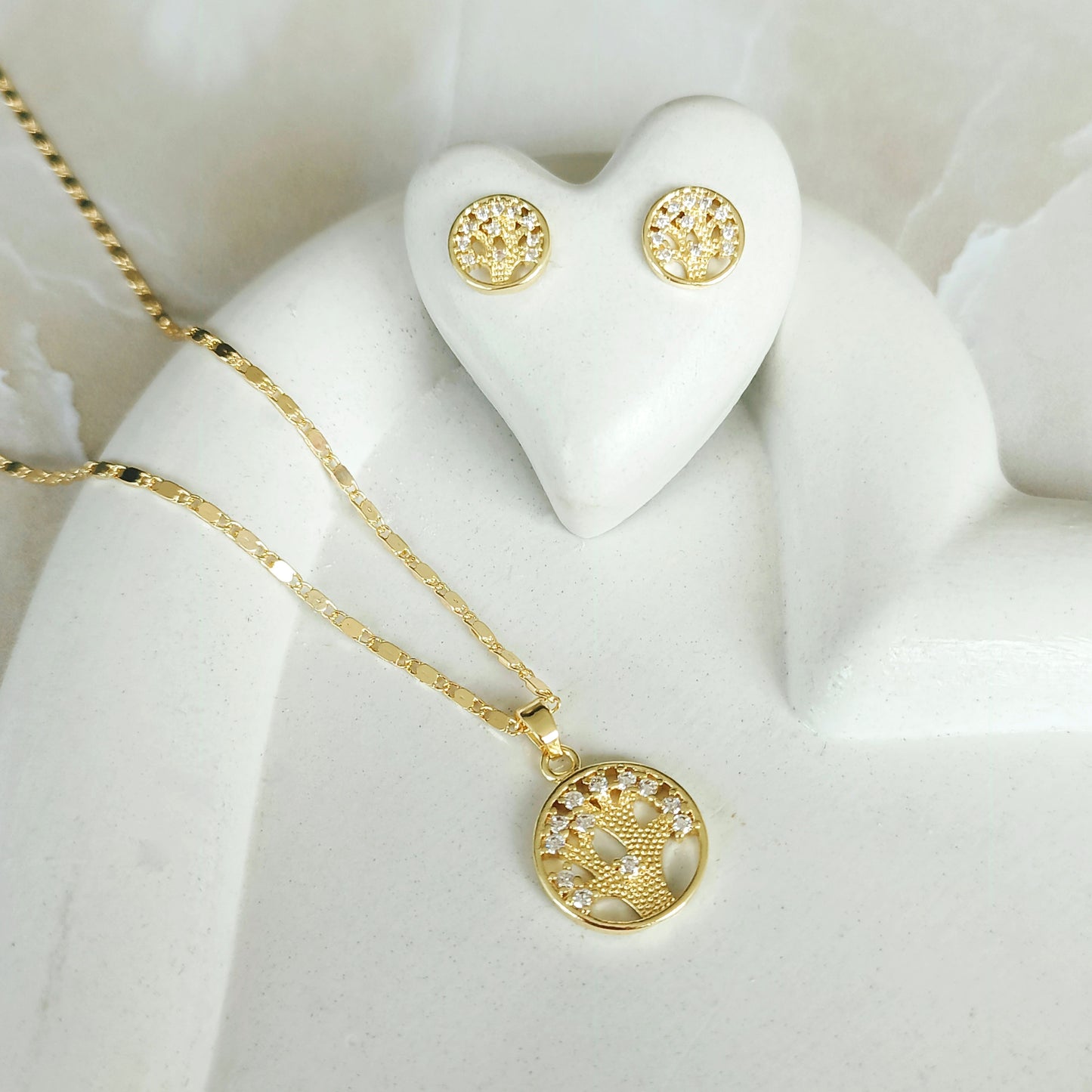 Collar rodio árbol vida