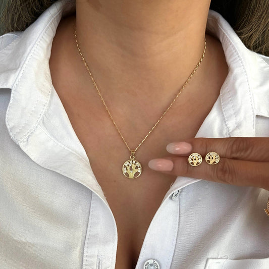 Collar rodio árbol vida