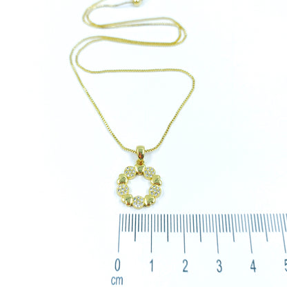 Collar rodio Corona corazón