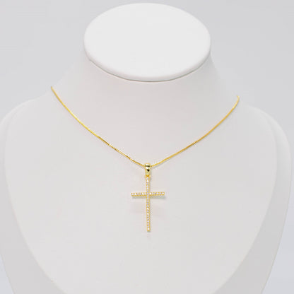 Collar rodio Cruz circones