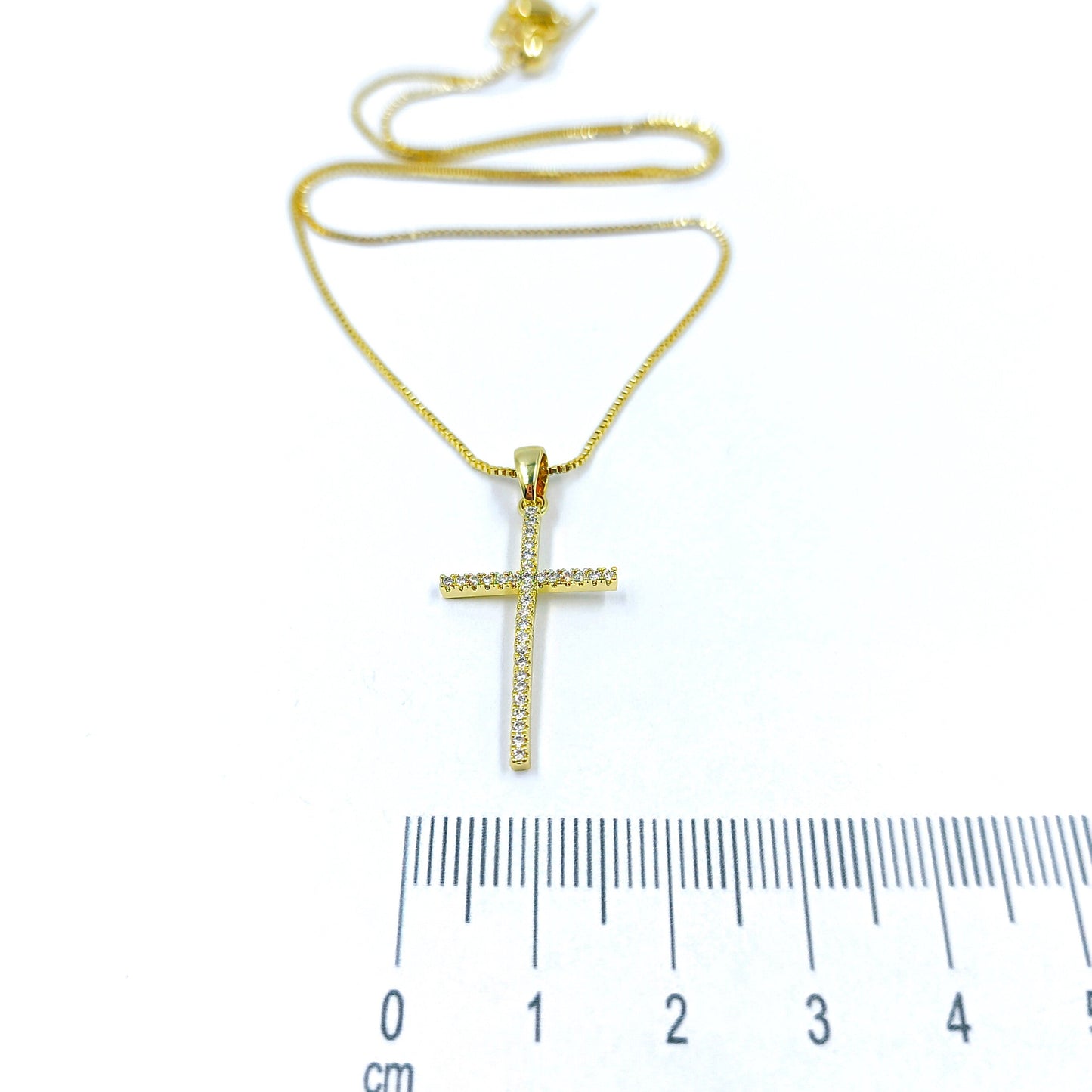 Collar rodio Cruz circones