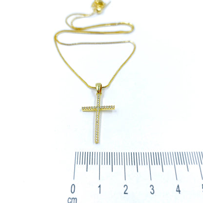 Collar rodio Cruz circones