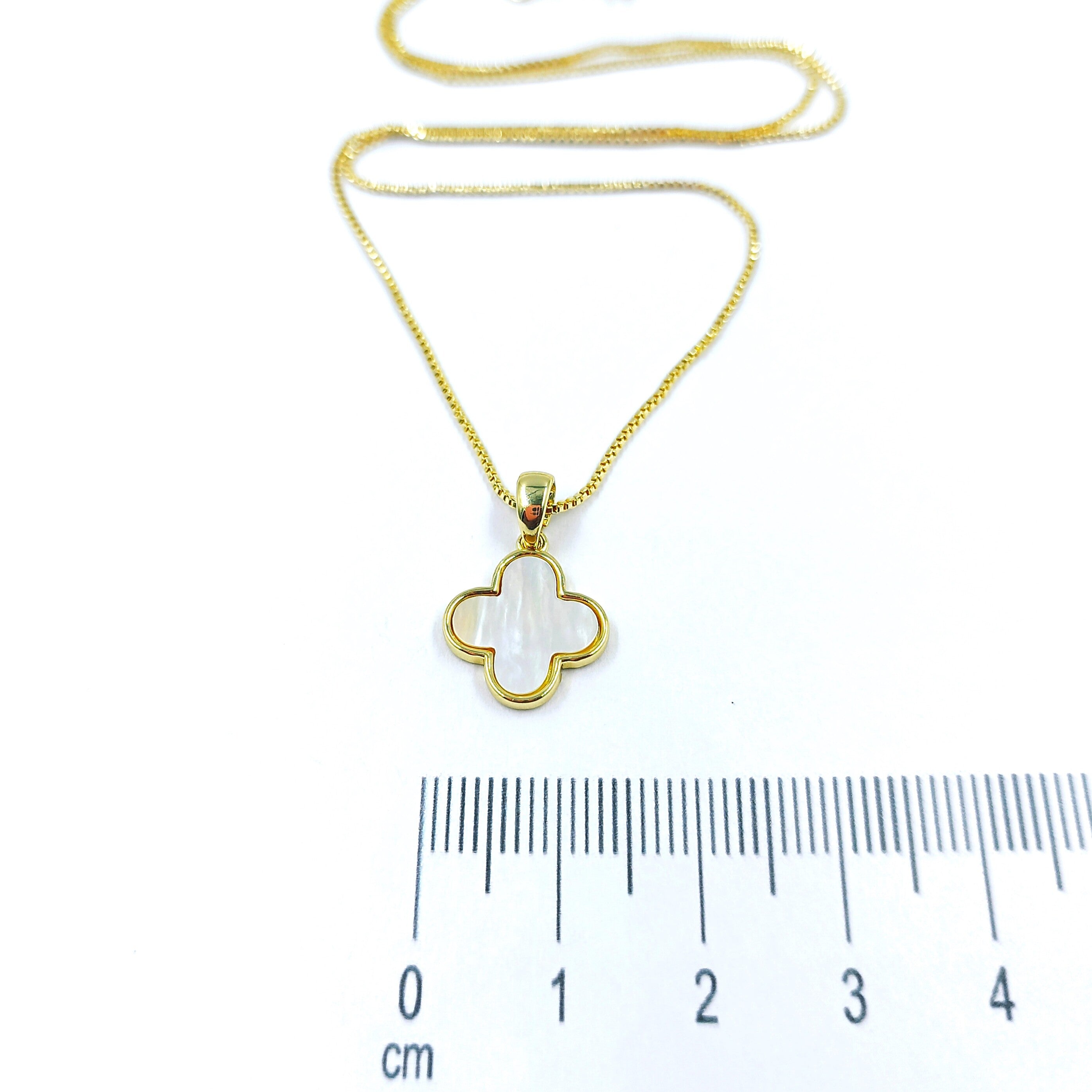 Collar rodio Trébol nácar