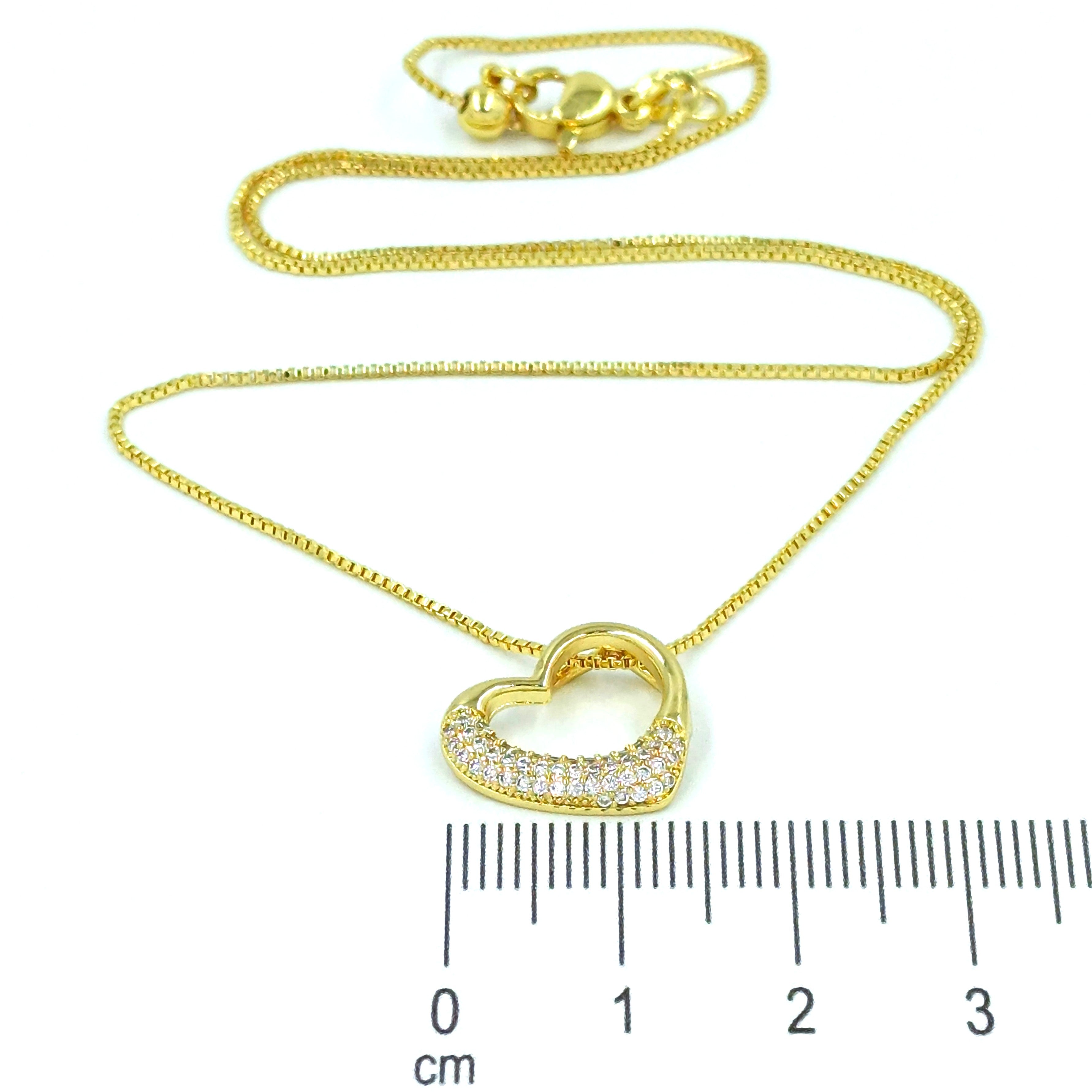 Collar rodio silueta corazón