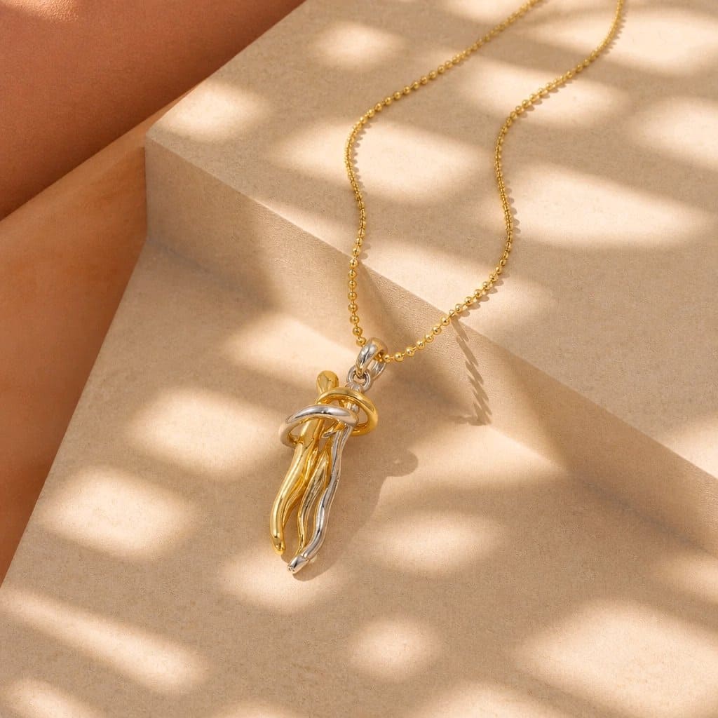 Collar rodio abrazo