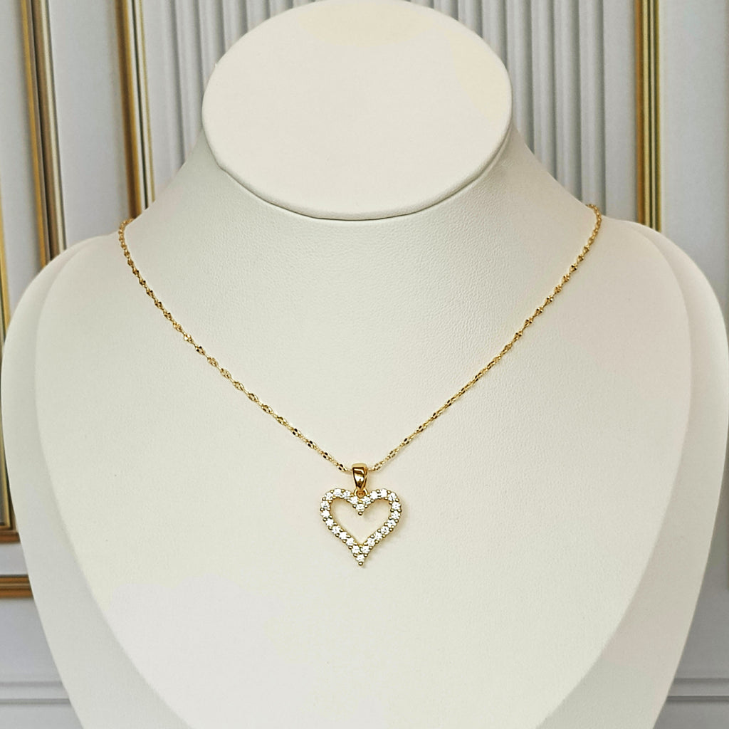 Collar rodio silueta corazon