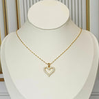 Collar rodio silueta corazon