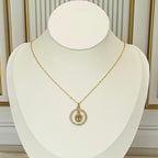 Collar rodio dije doble cruz