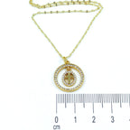 Collar rodio dije doble cruz