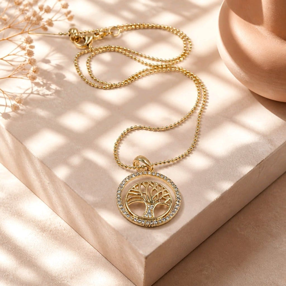 Collar rodio árbol vida